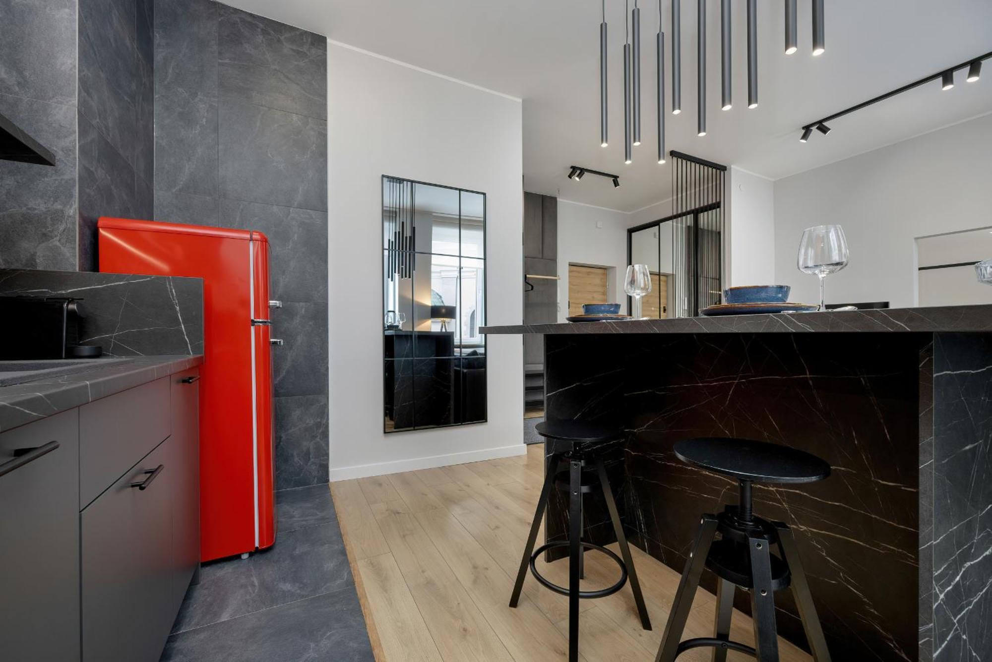Exclusive Grey And Red Apartment In Warsaw Center By Noclegi Renters Exterior photo